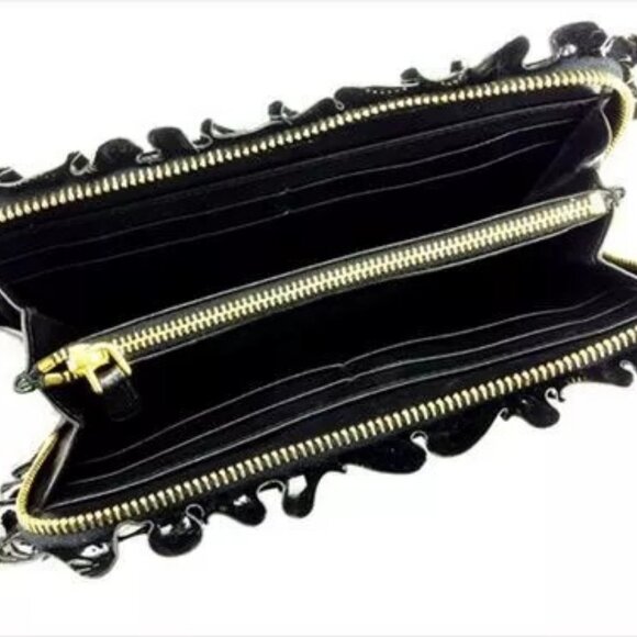 miumiu Wallet Purse Long Wallet Black Gold Woman Authentic Used - Picture 11 of 13